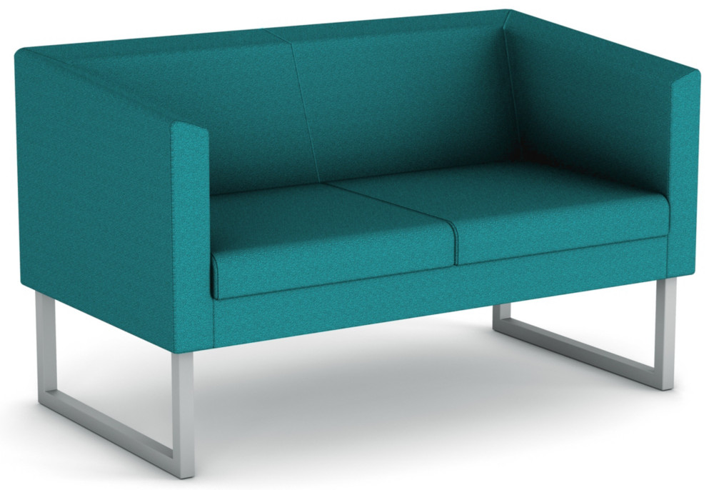 Canap accueil Sten, 2 places -Tissu vert canard