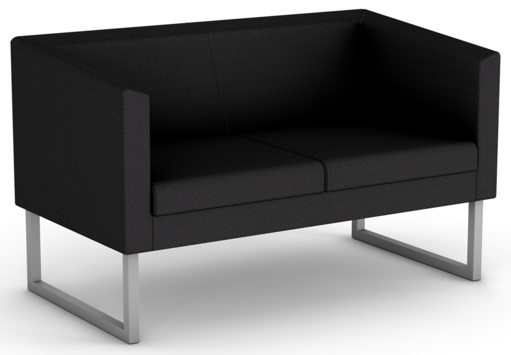 Canap accueil Sten, 2 places -Tissu anthracite