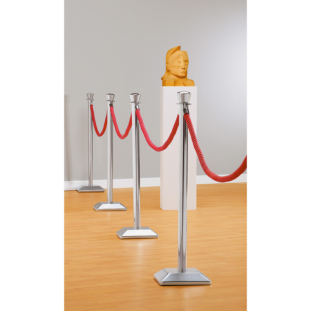 Poteau de balisage  cordon chrom - Tte cylindrique