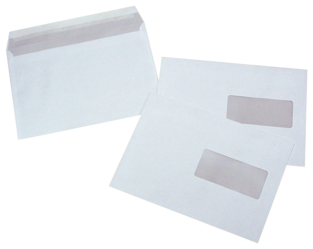 Enveloppe blanche C5 162 x 229 mm 90g fentre 45 x 100 mm - autocollante bande protectrice - Lot de 500