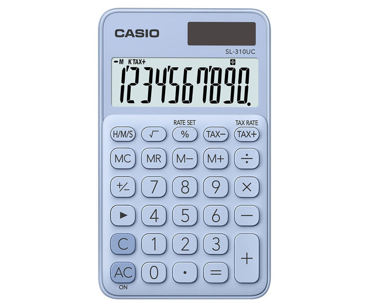 Casio Calculatrice de poche SL-310UC - 10 chiffres - Bleu clair