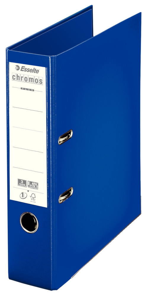 Esselte Classeur  levier A4 Chromos Plus - Carton 23/10e - Dos 8 cm - Bleu