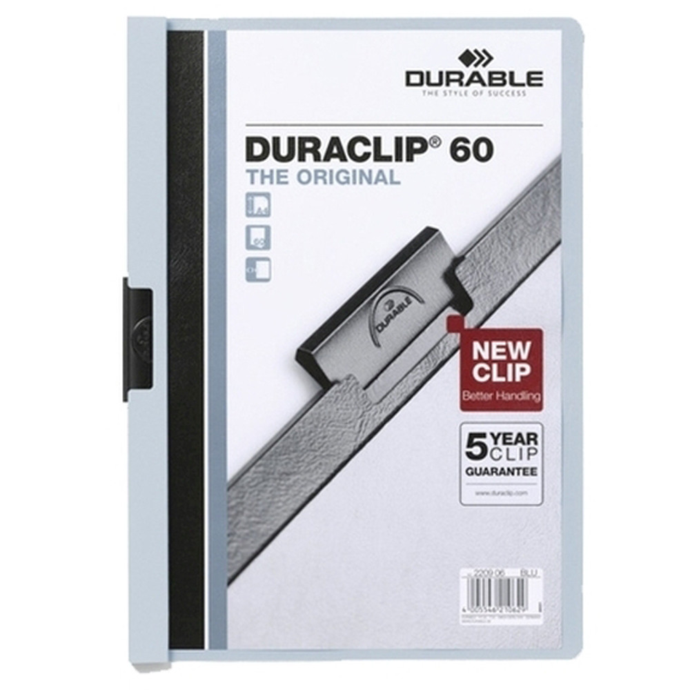Durable Chemise  clip A4 Duraclip en PVC - 60 feuilles - Bleu clair