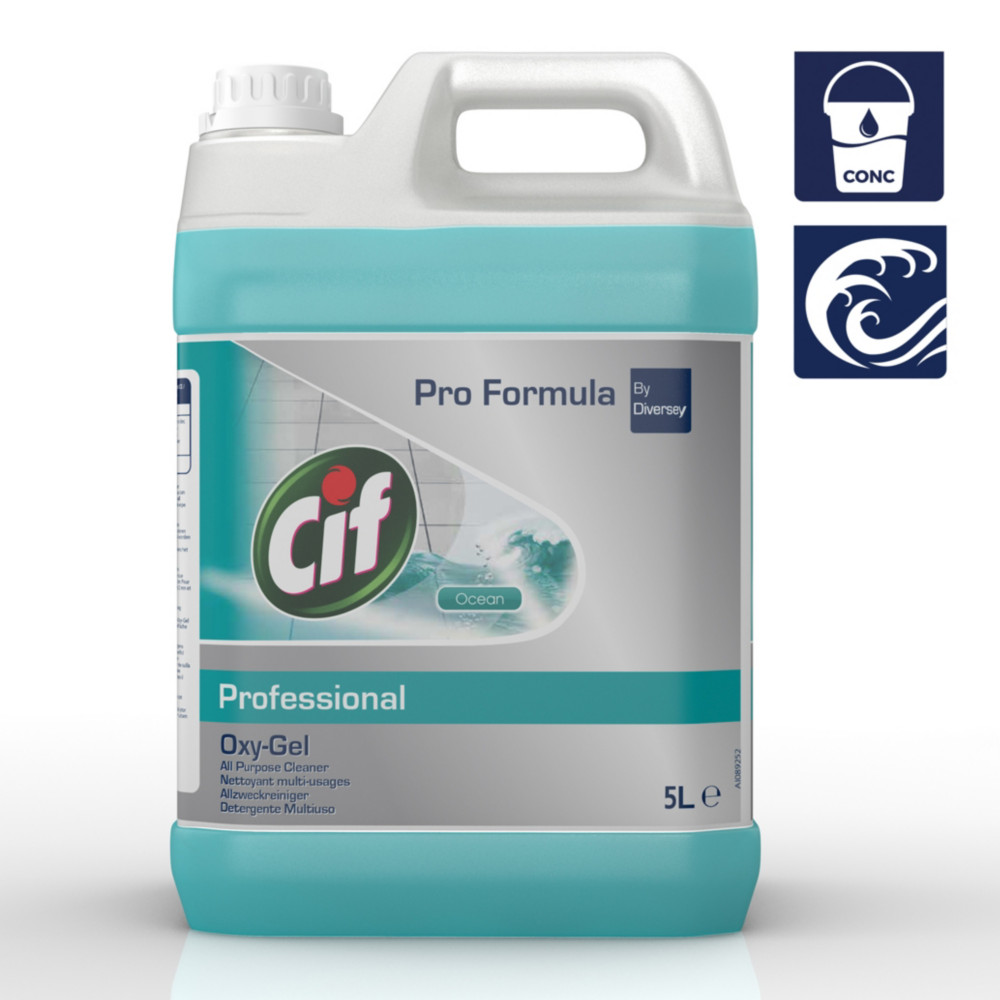 Cif Pro Formula Nettoyant Oxy-gel professionnel  parfum Ocan, Bidon de  5 L