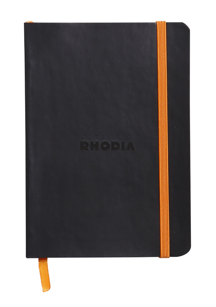 Rhodia Carnet souple Rhodiarama A6 10,5 x 14,8 cm - 90g - Lign 7 mm - Noir - 144 pages