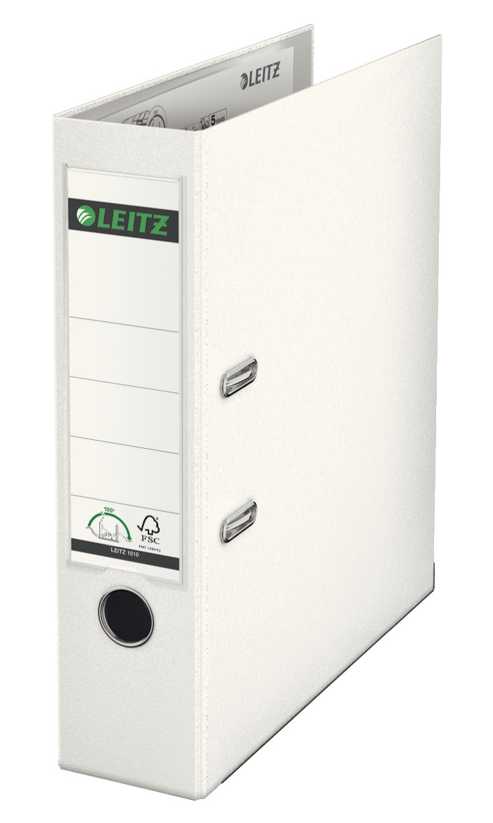 Leitz Classeur à levier A4 180° - Carton 24/10e - Dos 8 cm - Blanc