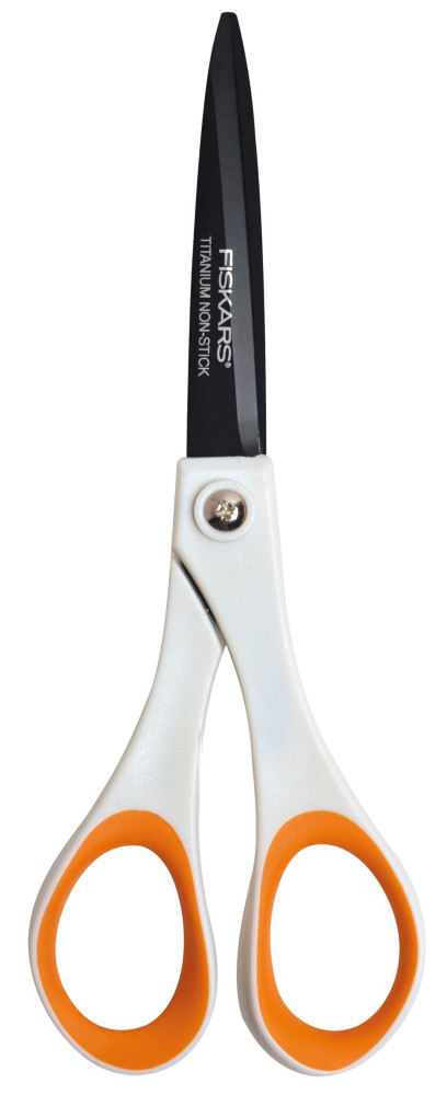 Fiskars Ciseaux Titanium pour droitiers - Bouts pointus - Longueur 18 cm