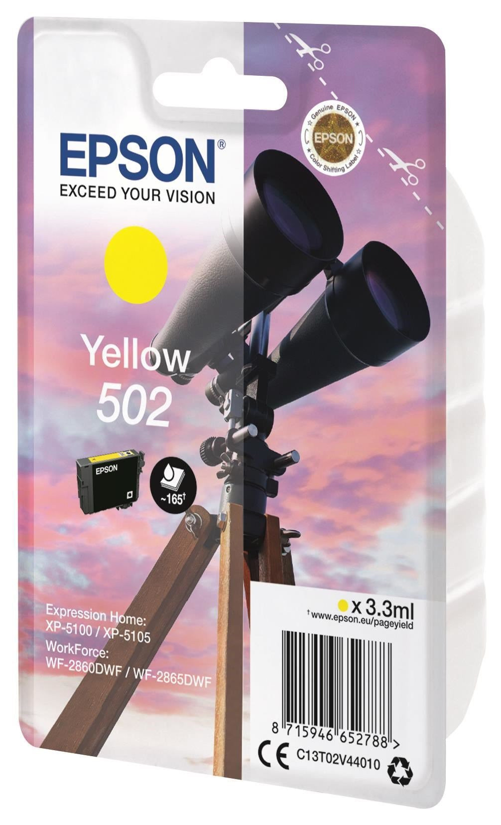 Epson 502 ''Jumelles'' Cartouche d'encre originale C13T02V44010 - Jaune