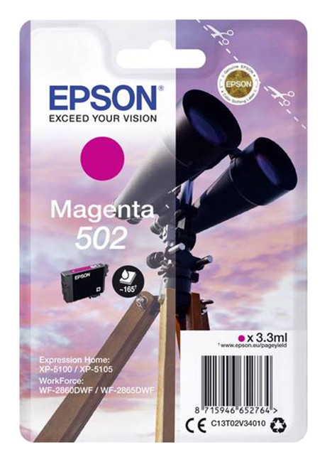 Epson 502 ''Jumelles'' Cartouche d'encre originale C13T02V34010 - Magenta