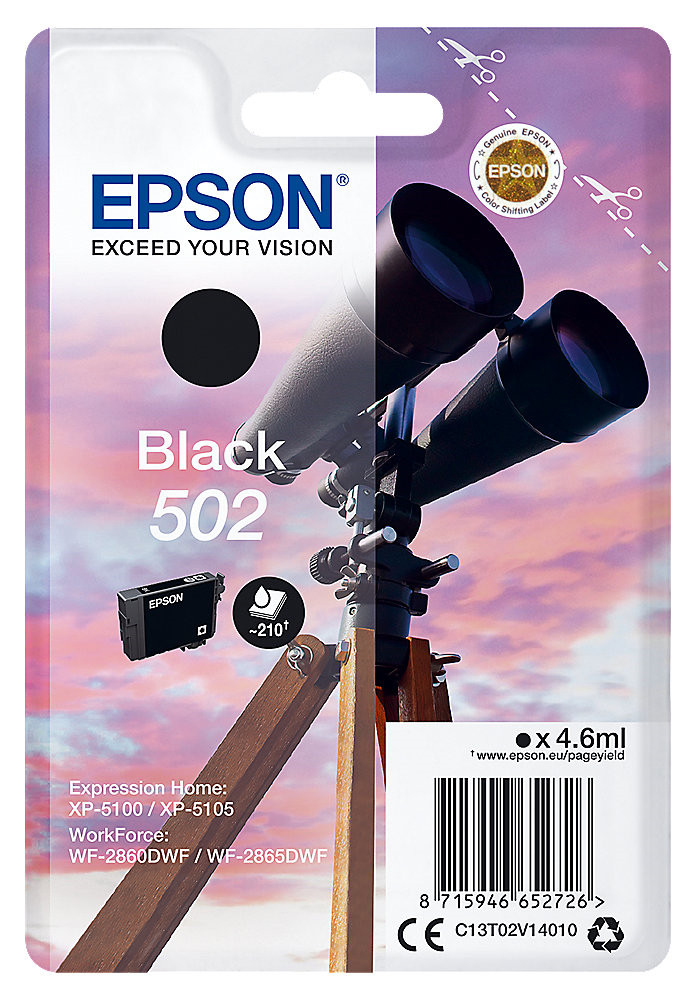 Epson 502 ''Jumelles'' Cartouche d'encre originale C13T02V14010 - Noir