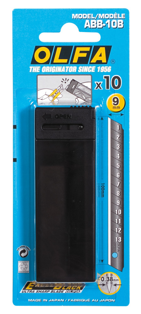 Olfa Lames de rechange ABB-10B pour cutter - Noir - 9 mm