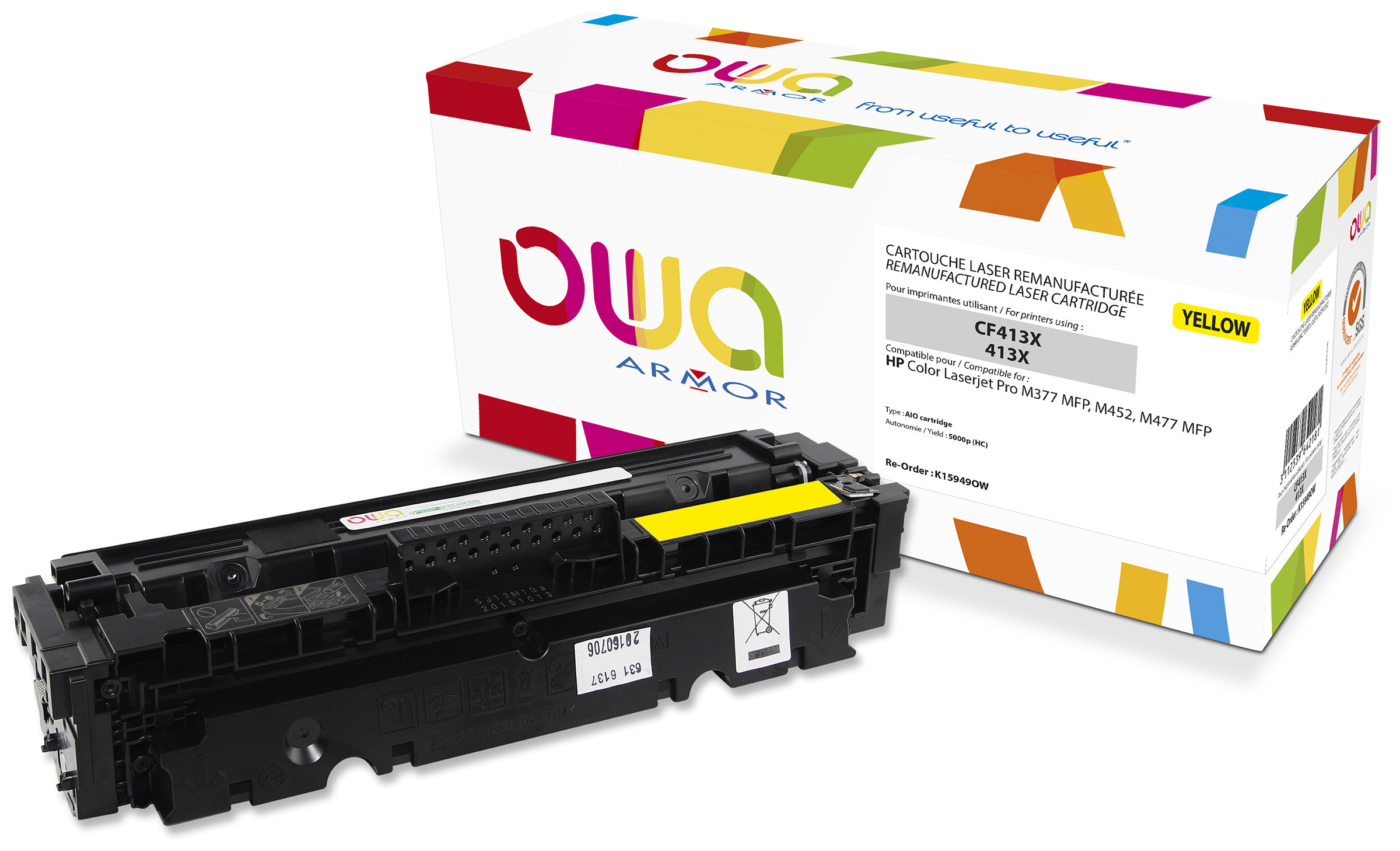 OWA Toner compatible HP 410X CF412X - K15949OW - Jaune