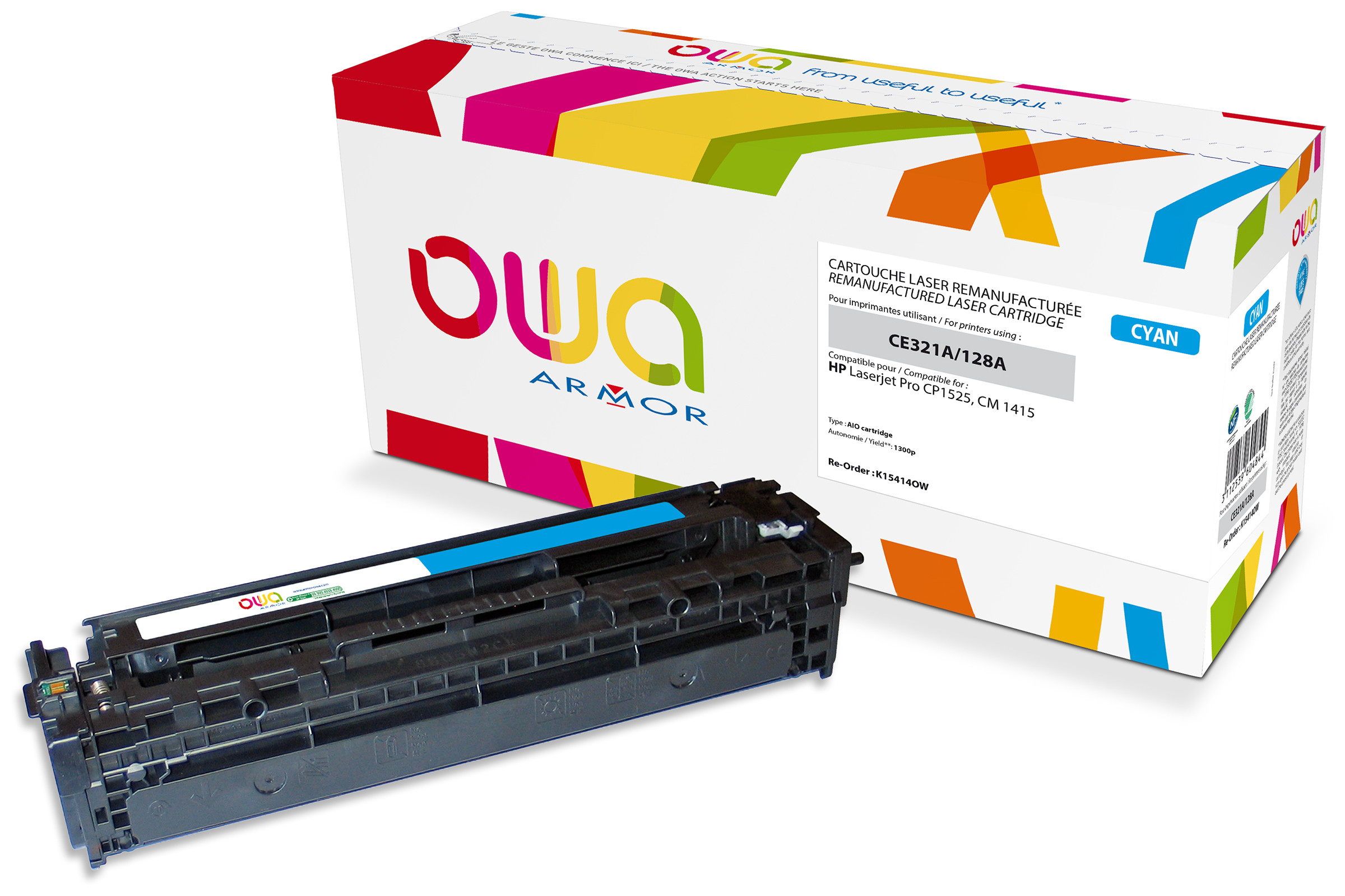 OWA Toner compatible HP 128A CE321A - K15414OW - Cyan