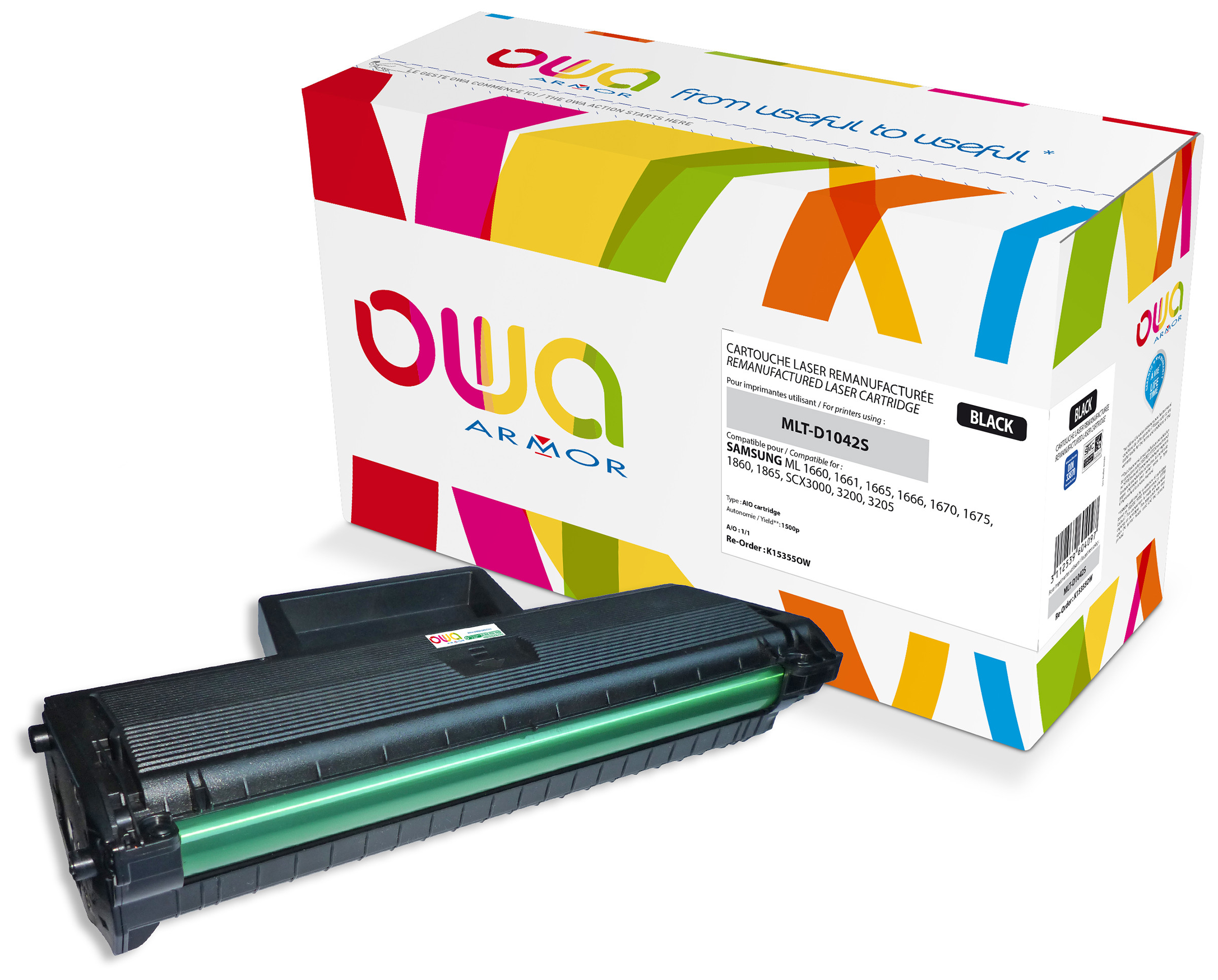 OWA Toner compatible SAMSUNG MLT-D1042S - K15355OW - Noir