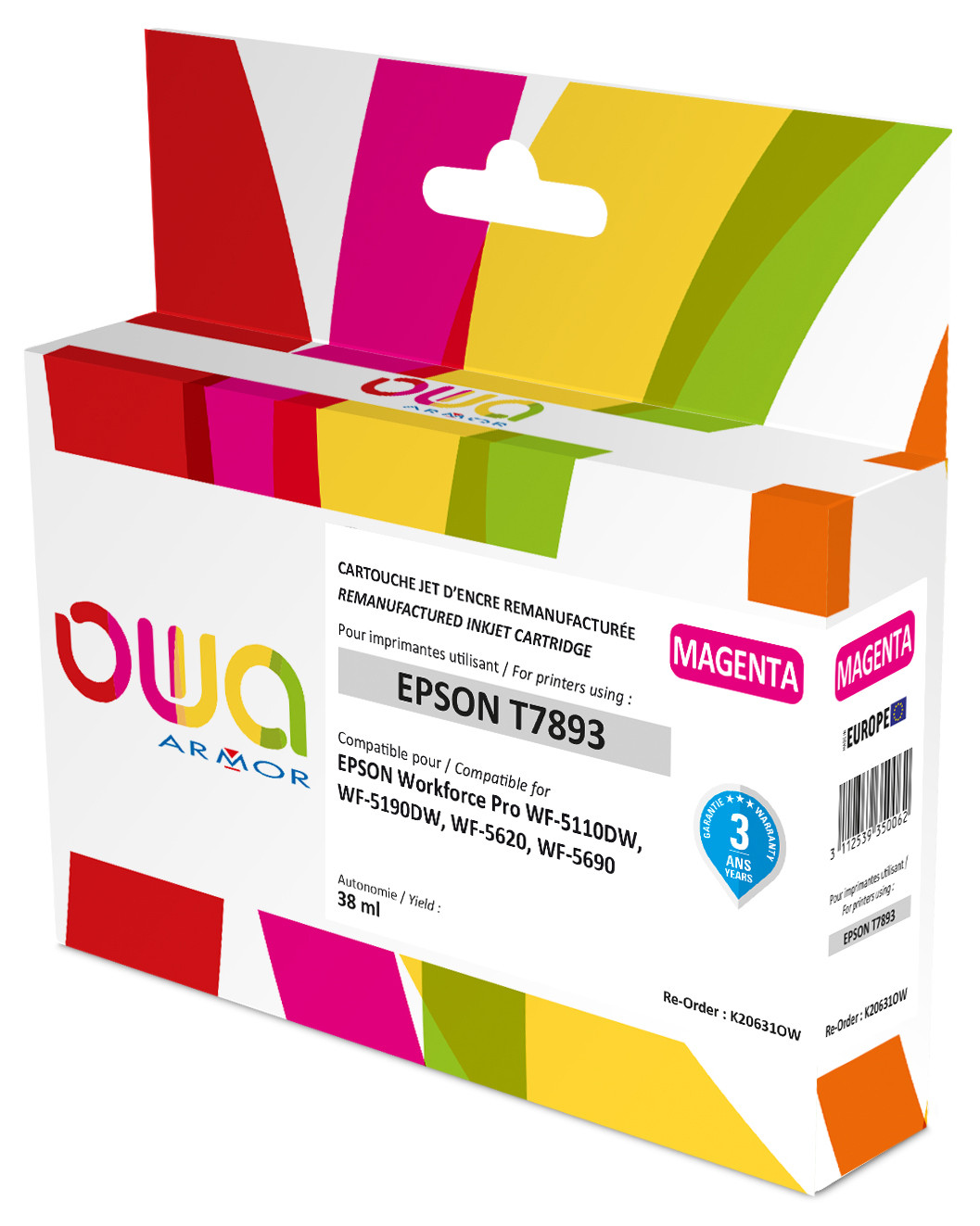 OWA Cartouche d'encre compatible EPSON T7893XXL - K20631OW - Magenta