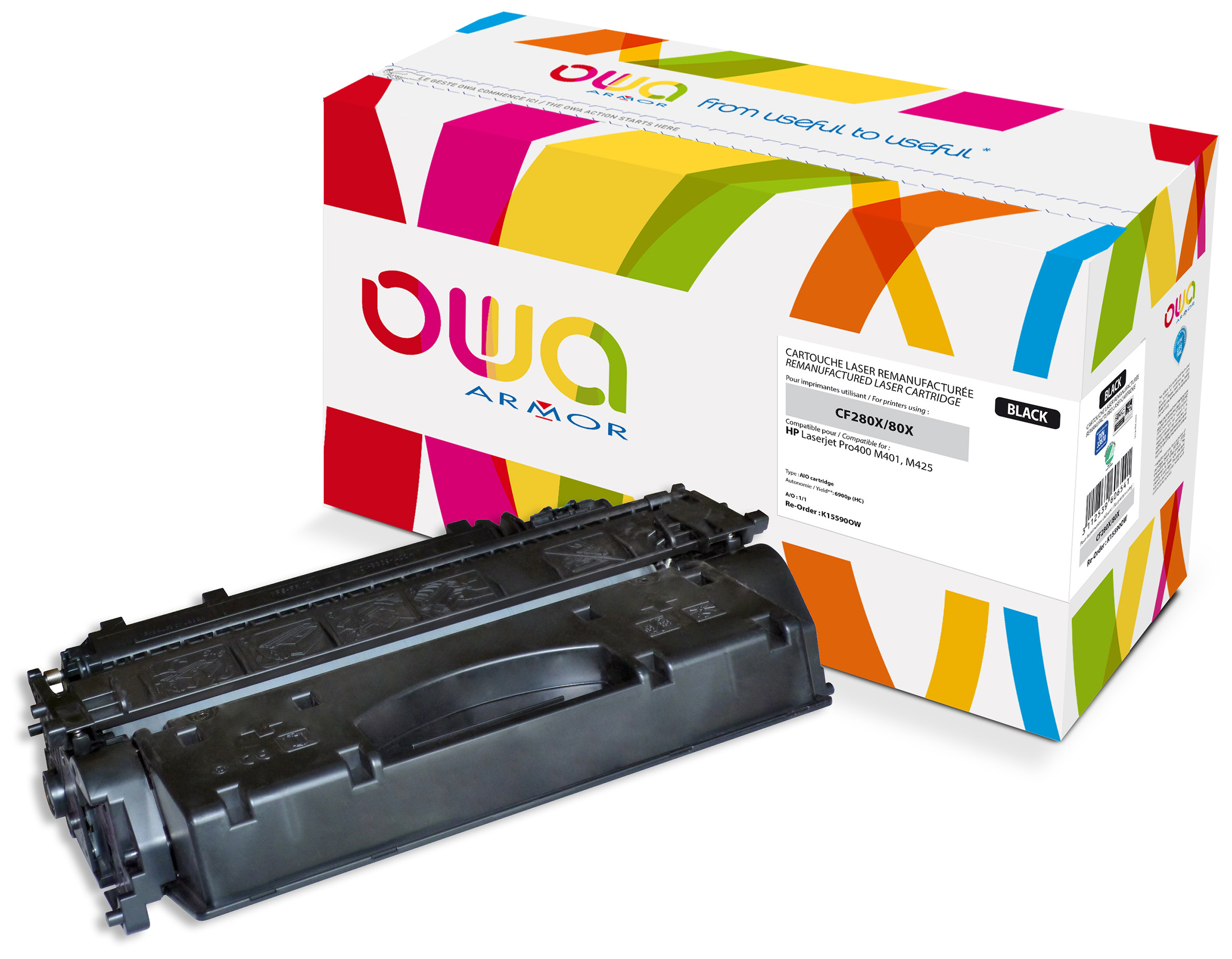 OWA Toner compatible HP 80X CF280X - K15590OW - Noir