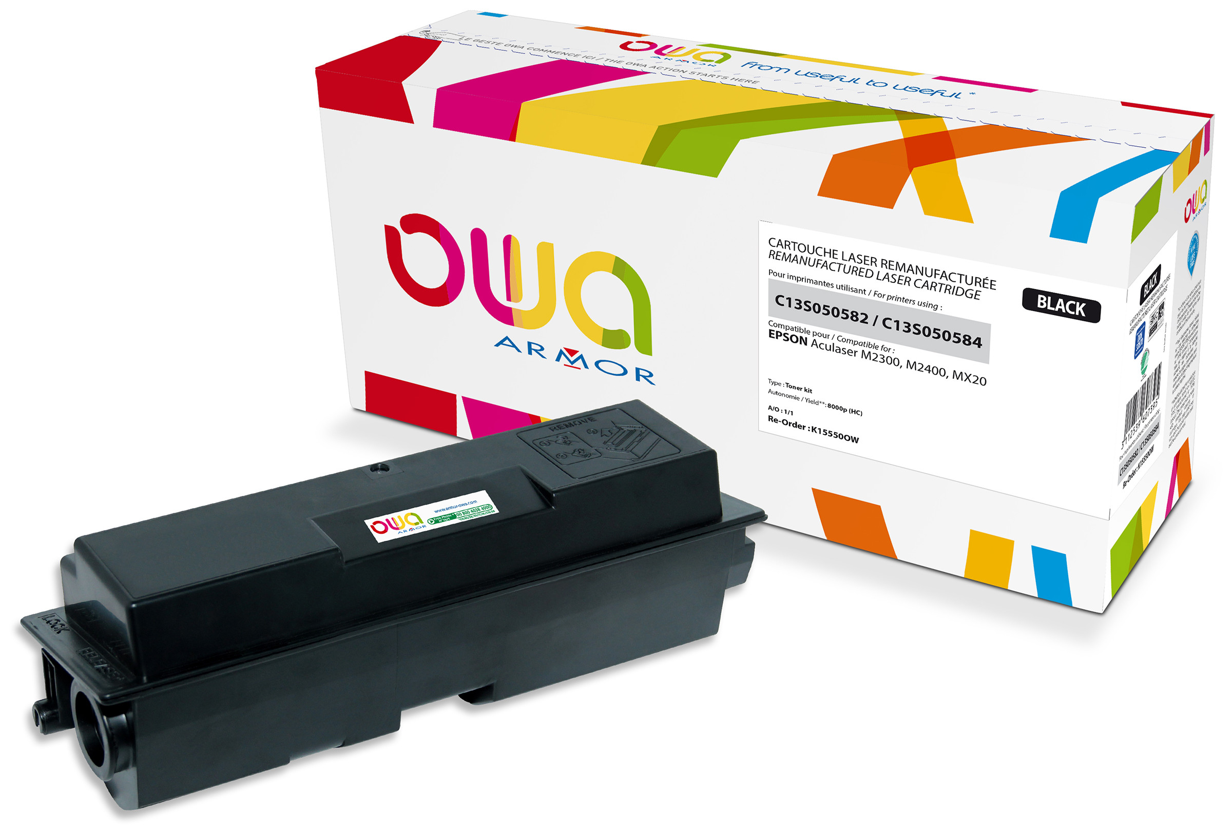 OWA Toner compatible EPSON S050582 - K15550OW - Noir