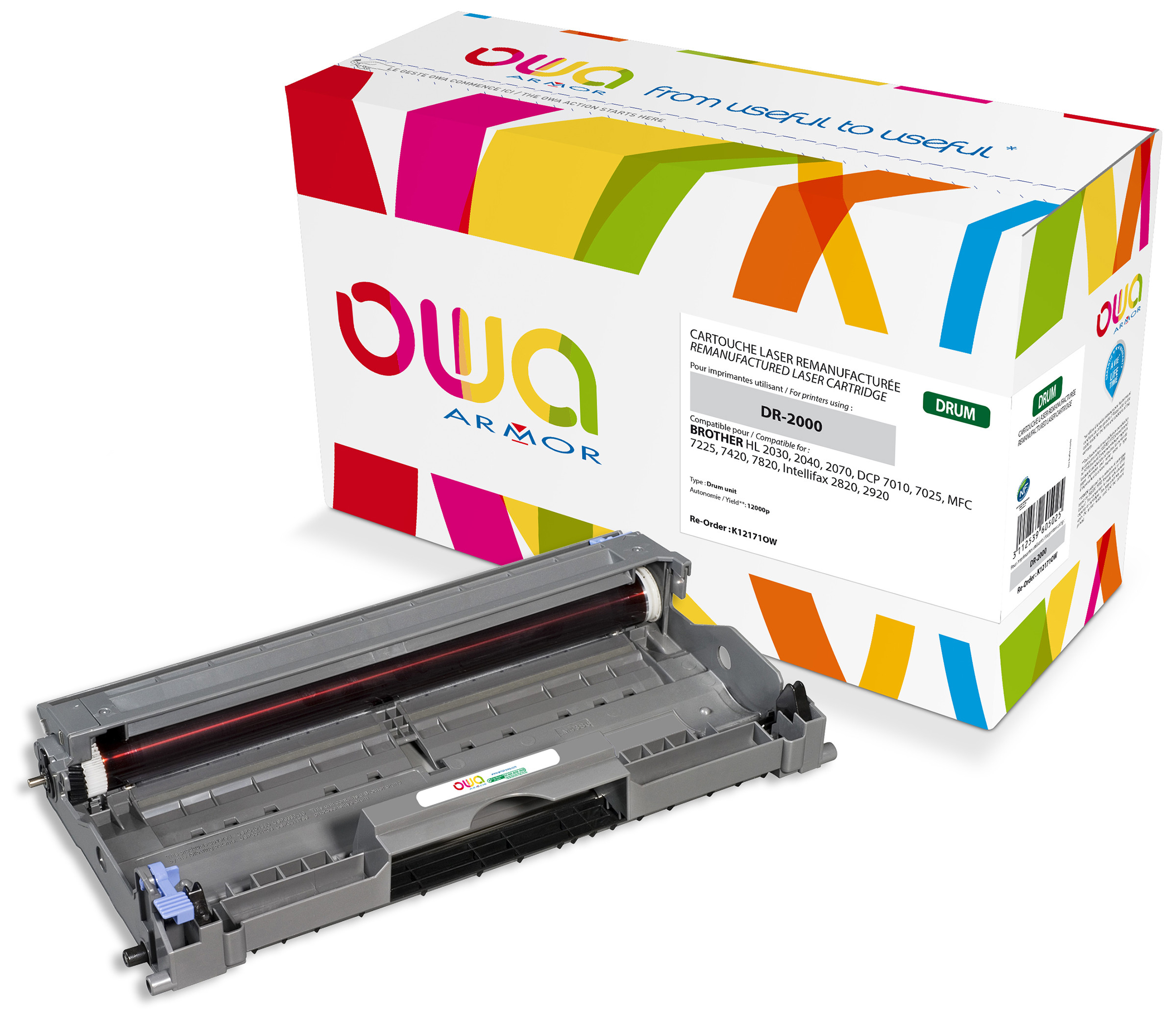 OWA - remanufactur&eacute; - kit tambour (alternative for: Brother DR2000)