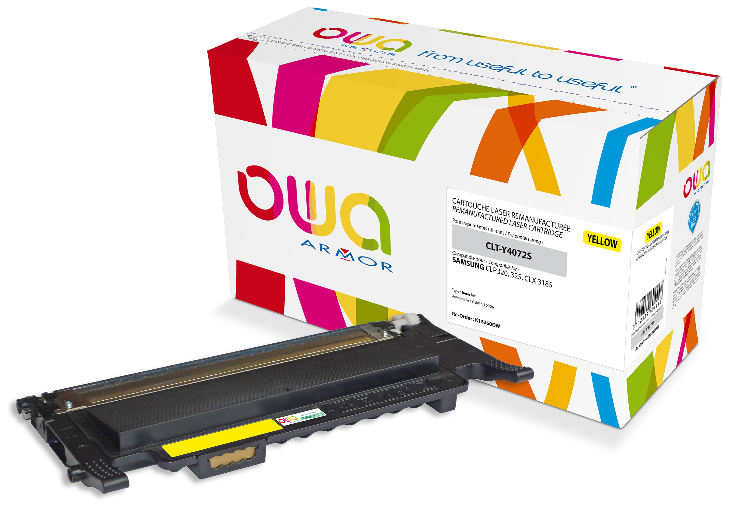 OWA Toner compatible SAMSUNG CLT-Y4072S - K15360OW - Jaune