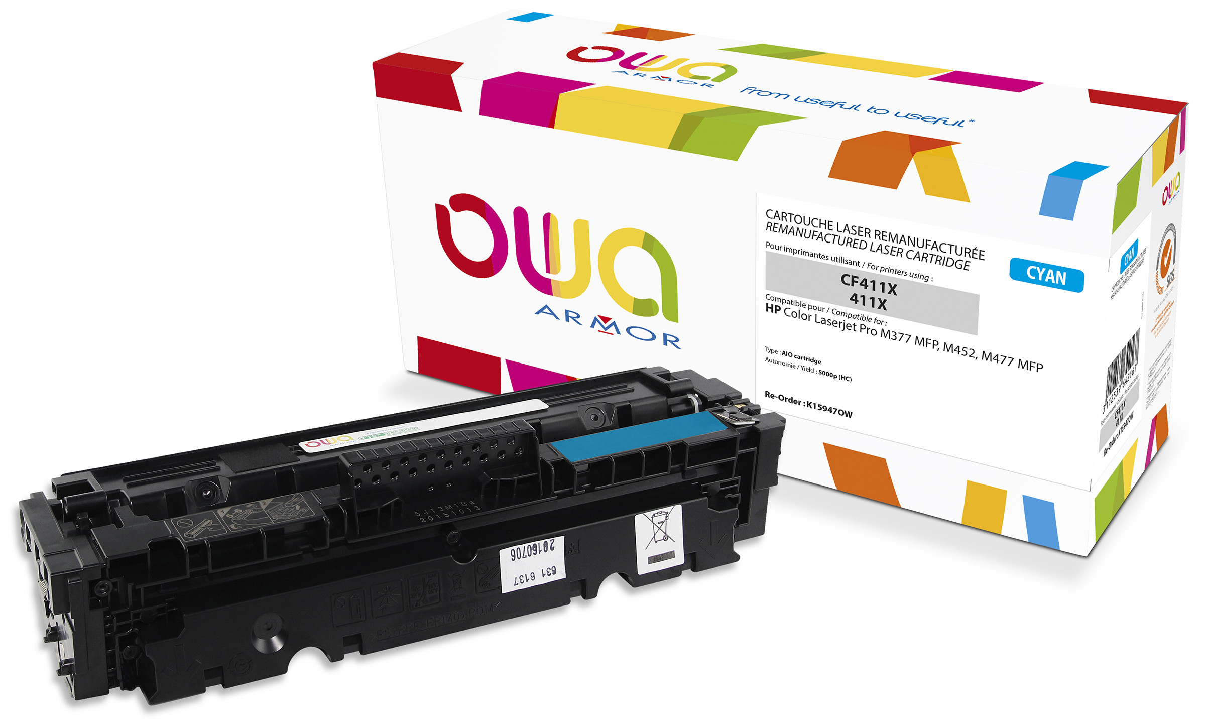 OWA Toner compatible HP 410X CF411X - K15947OW - Cyan