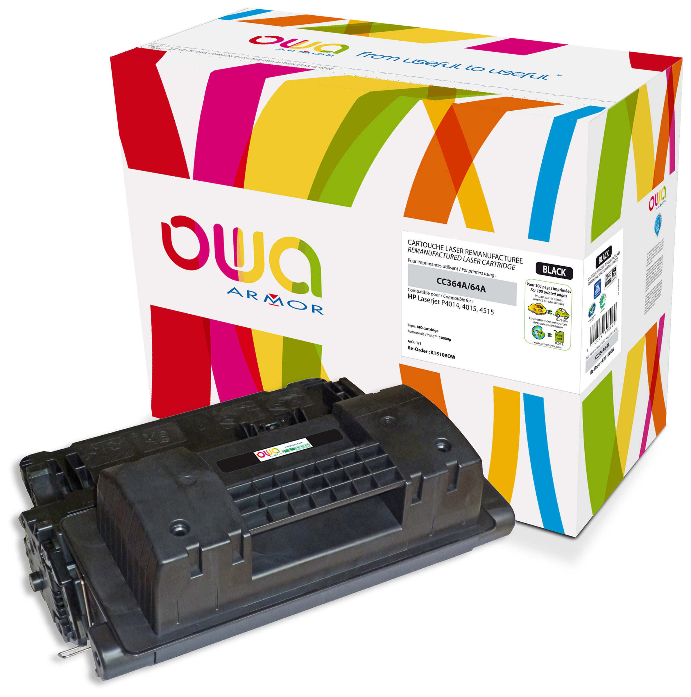 OWA Toner compatible HP 64A CC364A - K15108OW - Noir