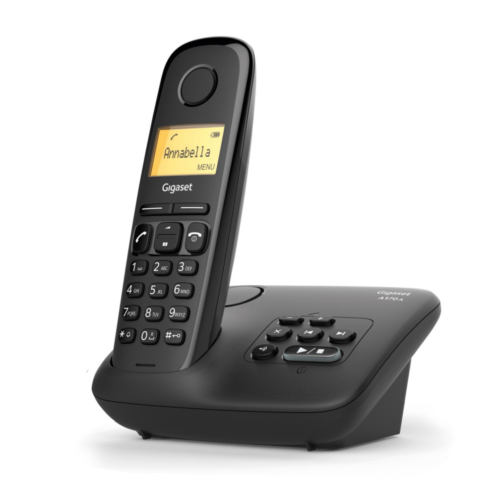 Gigaset Tlphone sans fil A170A, avec rpondeur - noir