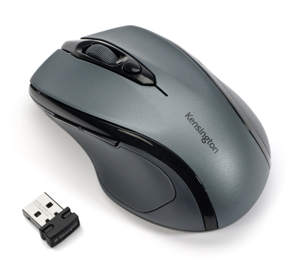 Kensington Pro Fit Souris sans fil taille moyenne Nano rcepteur USB - 2.4 GHz - Gris anthracite