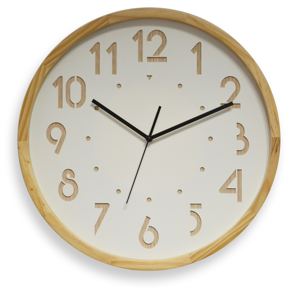 ORIUM Horloge murale analogique Oslo silence,  41 cm - Coloris bois clair
