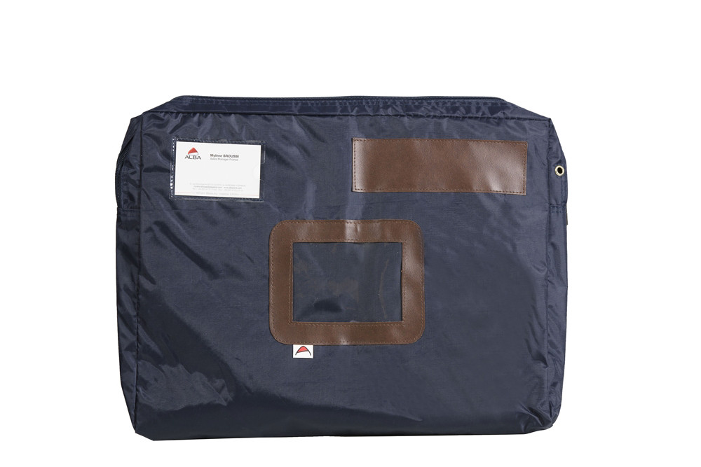 Alba Sacoche navette  courrier en nylon impermable avec soufflet  - 42x32x5 cm bleu