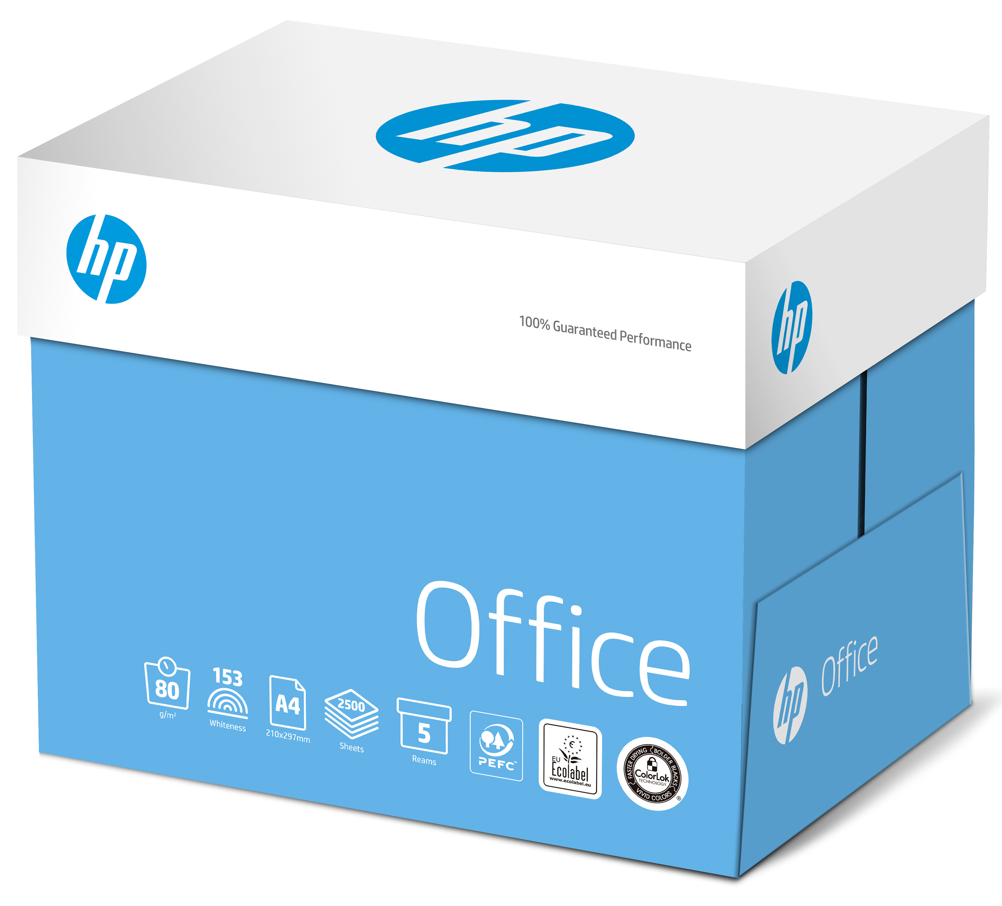 HP Papier A4 blanc Office - 80g - Boîte de 2500 feuilles