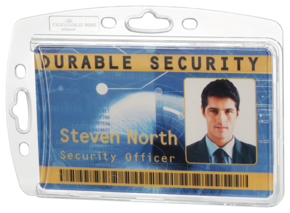 Durable Porte-badge de scurit ferm pour 1 carte 54 x 85 mm, sans attache - Transparent