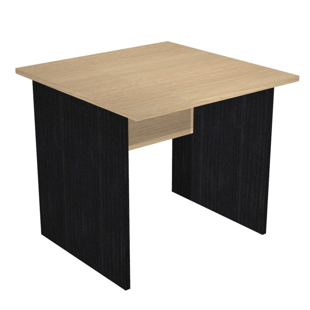 Bureau droit Pronto Bois - L.80 x P.80 cm - Plateau Chne - Pieds panneaux Noir