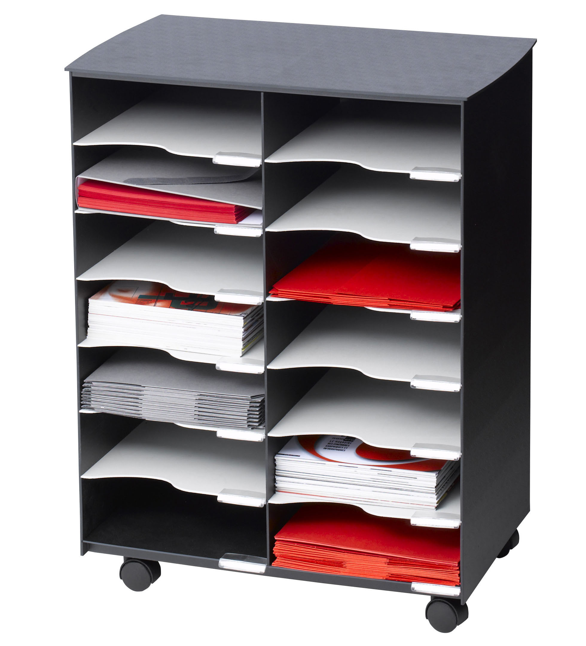 Desserte 14 cases Paperflow - Polystyrène - Corps Noir