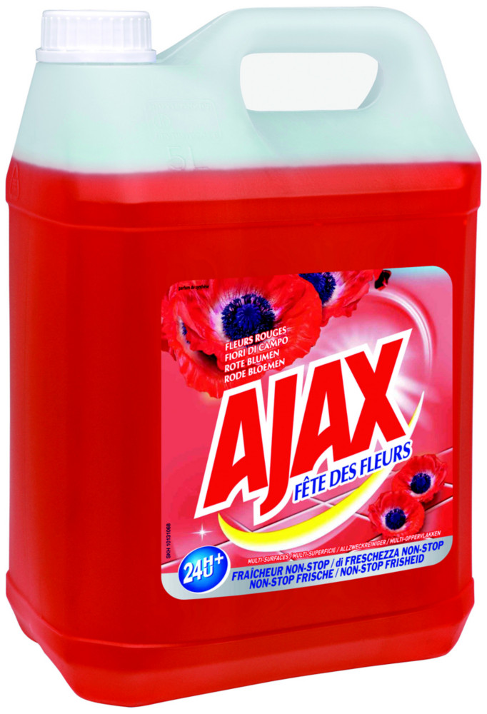 Ajax Produit nettoyant multi-surfaces - Fte des Fleurs rouges - Bidon de 5 L