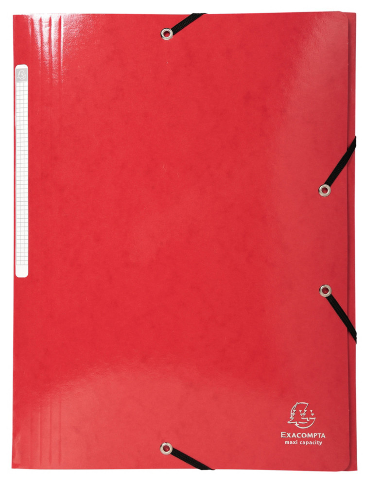 Exacompta Chemise  3 rabats et  lastiques A4 Iderama, 300 feuilles, 240 x 320 mm, carte polypropylne, Rouge