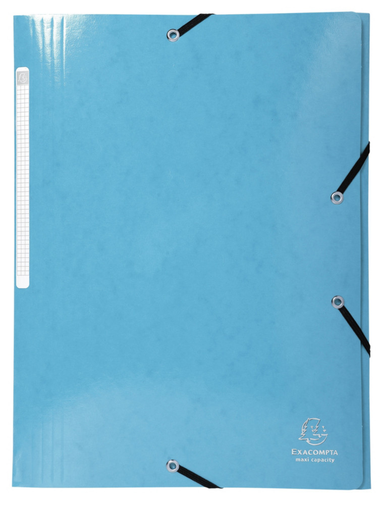 Exacompta Chemise  3 rabats et  lastiques A4 Iderama, 300 feuilles, 240 x 320 mm, carte avec polypropylne, Bleu clair