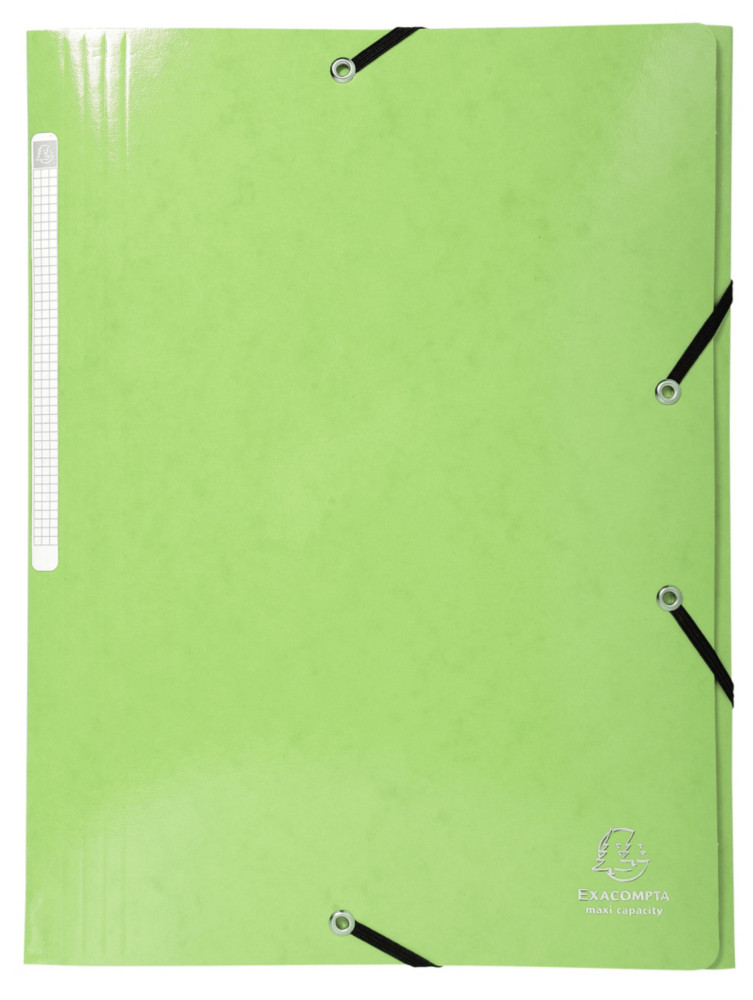 Exacompta Chemise  3 rabats et  lastiques A4 Iderama, 300 feuilles, 240 x 320 mm, carte avec polypropylne, Citron vert