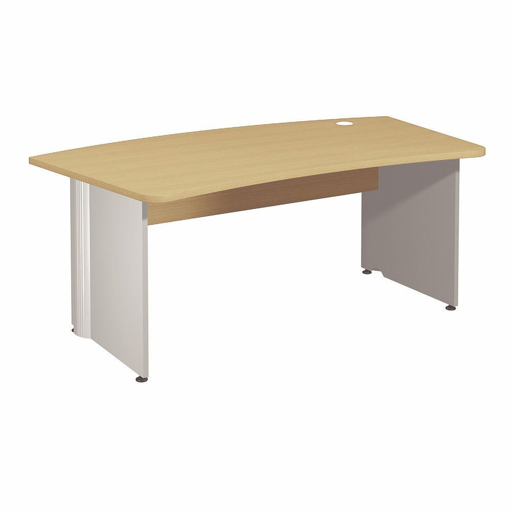 Bureau de direction Activity L.180 x P.100 cm - Plateau Htre  - Pieds pleins Aluminium