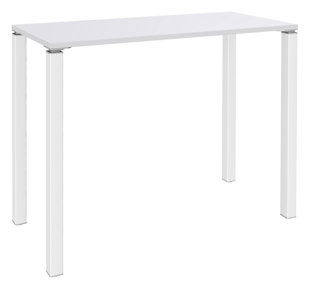 Table Lounge L.140 x P.60 x H.105 cm - Plateau Blanc - Pieds Blanc