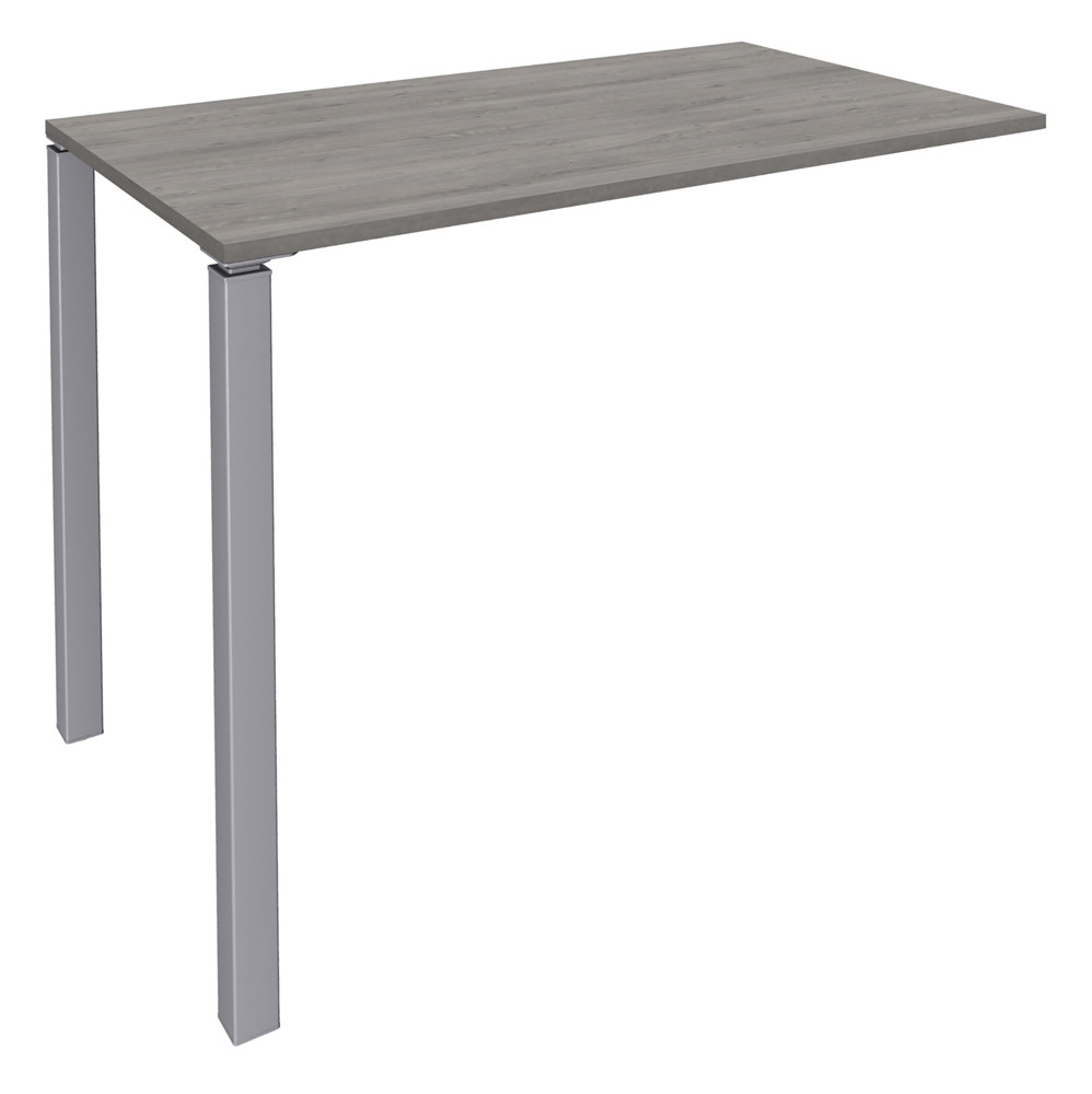 Table Lounge Module suivant L.140 x P.60 x H.105 cm - Plateau Chne Gris - Pieds Aluminium