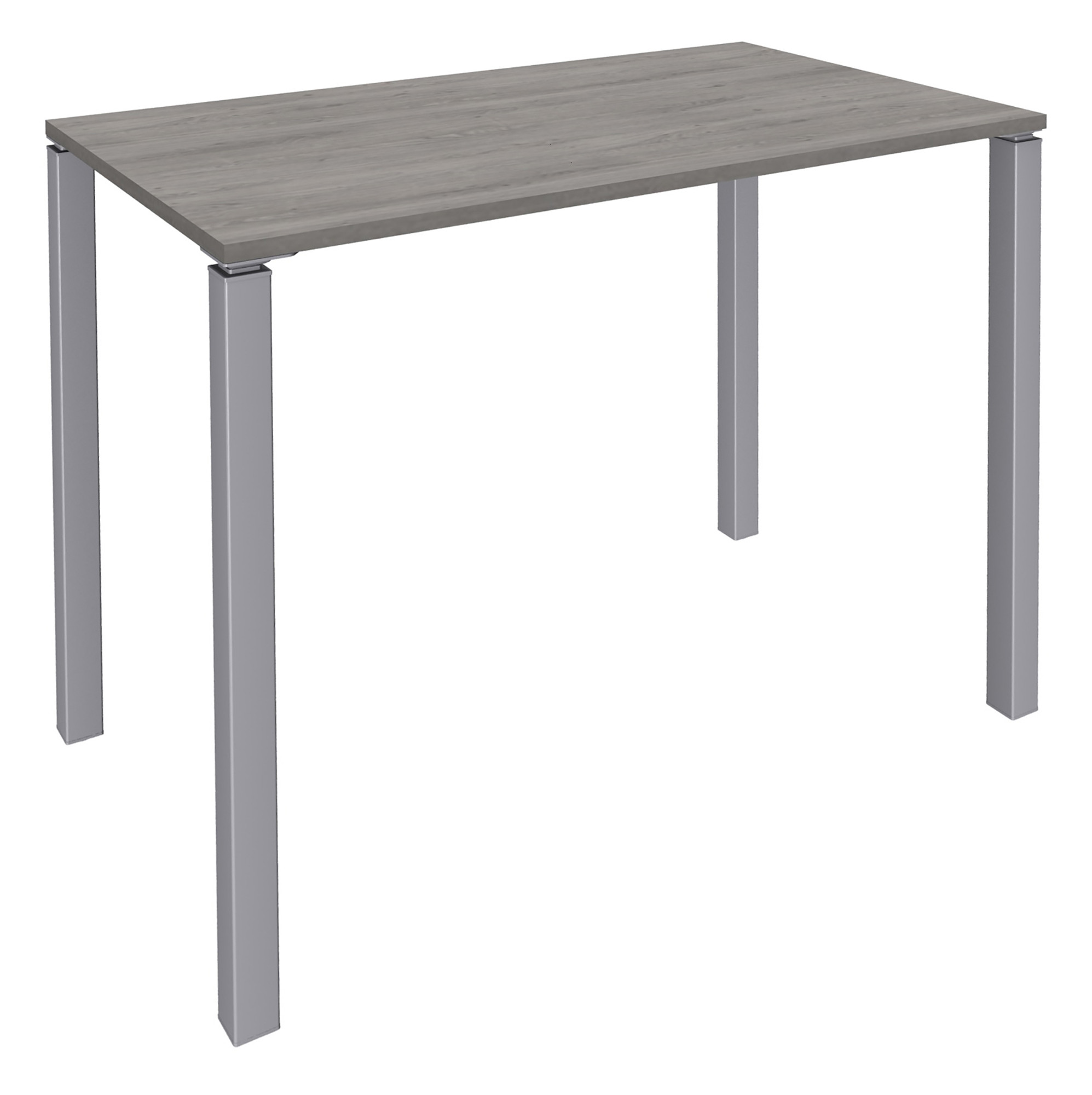 Table Lounge L.140 x P.60 x H.105 cm - Plateau Chêne Gris - Pieds Aluminium