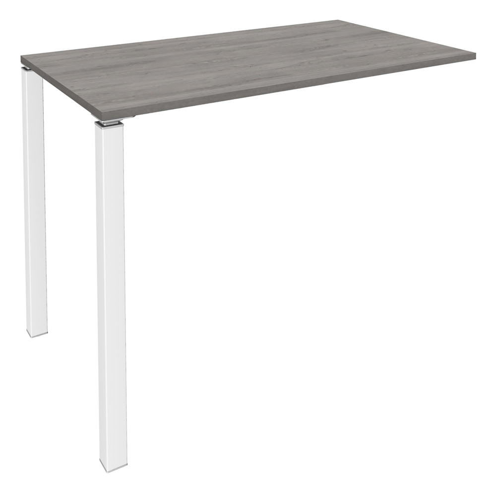 Table Lounge Module suivant L.140 x P.60 x H.105 cm - Plateau Chne Gris - Pieds Blanc