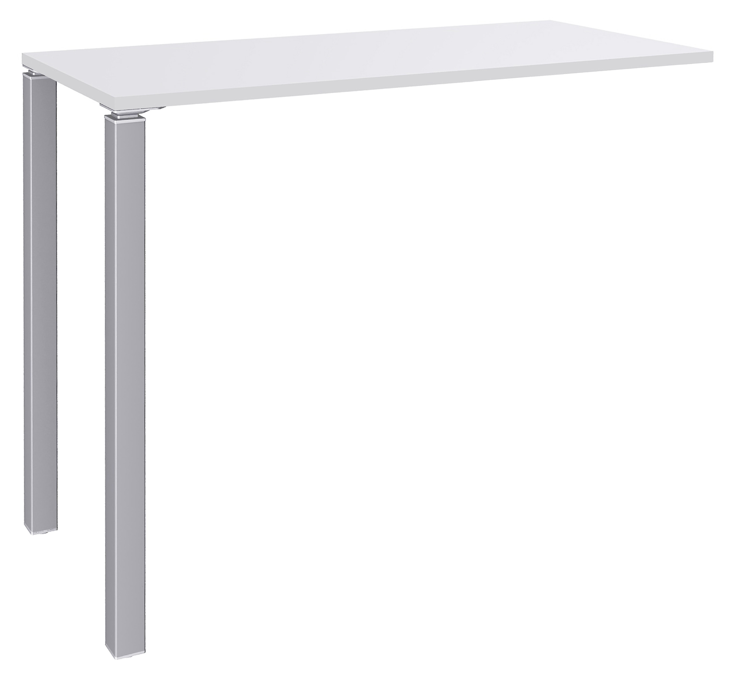 Table Lounge Module suivant L.140 x P.60 x H.105 cm - Plateau Blanc - Pieds Aluminium