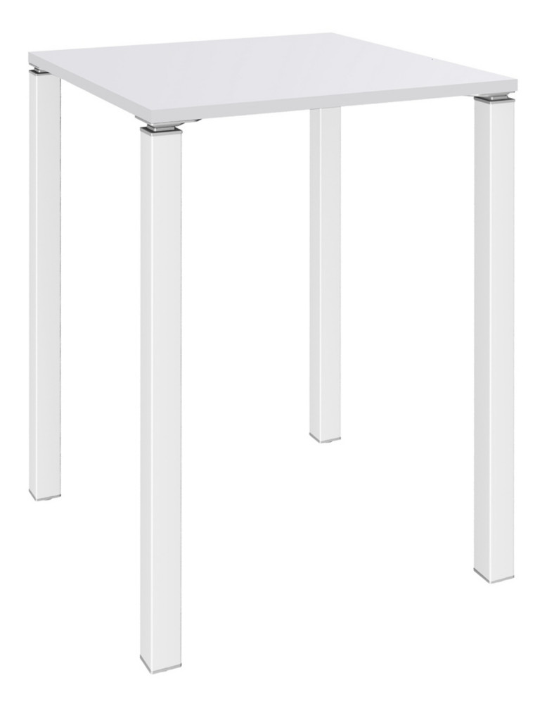 Table Lounge L.80 x P.80 x.H.105 cm - Plateau Blanc - Pieds Blanc