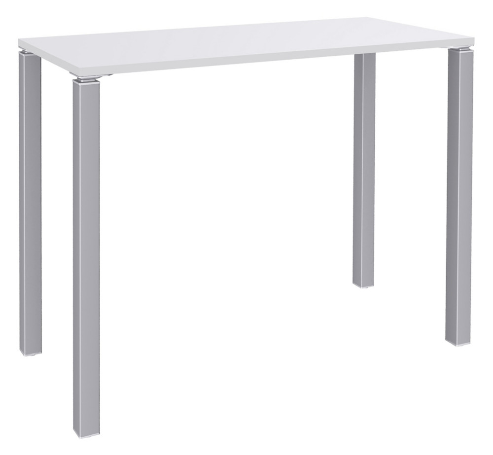 Table Lounge L.140 x P.60 x H.105 cm - Plateau Blanc - Pieds Aluminium