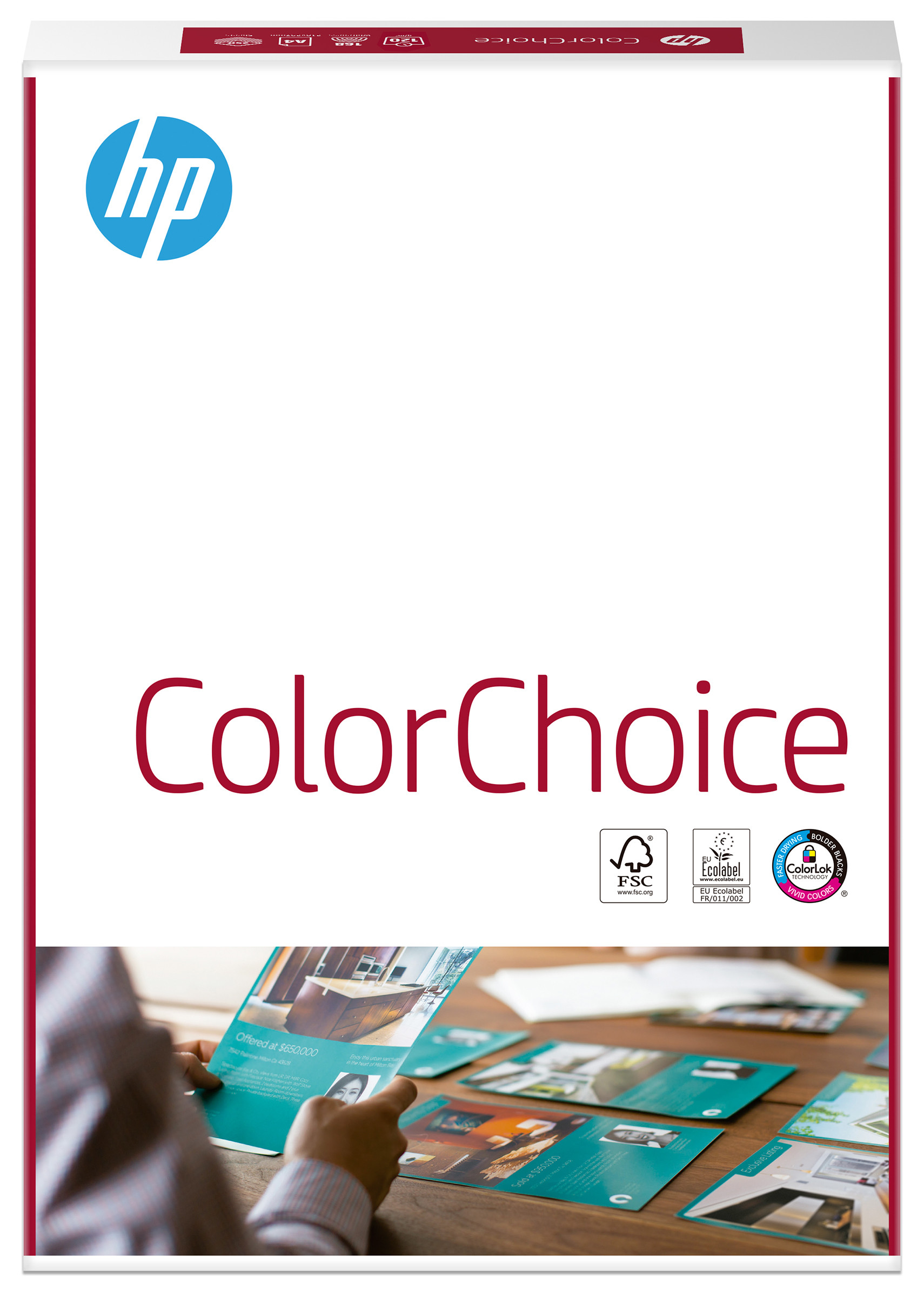 HP Papier A4 blanc ColorChoice - 120g - Ramette de 250 feuilles