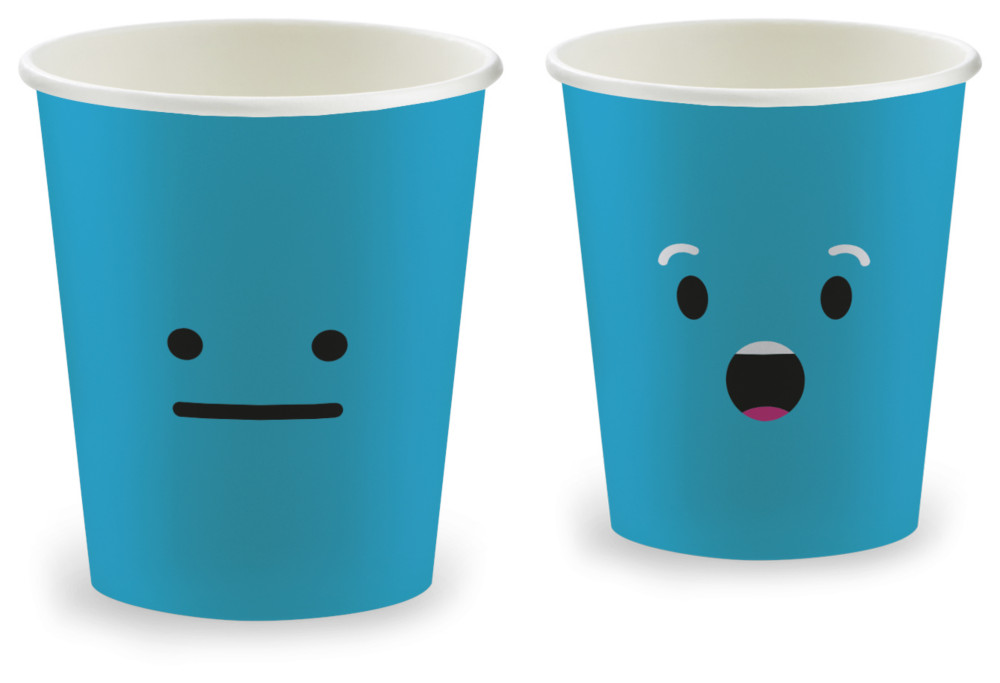 Huhtamaki Gobelet en carton Emoticons SP6 15 cl couleurs assorties - Lot de 100
