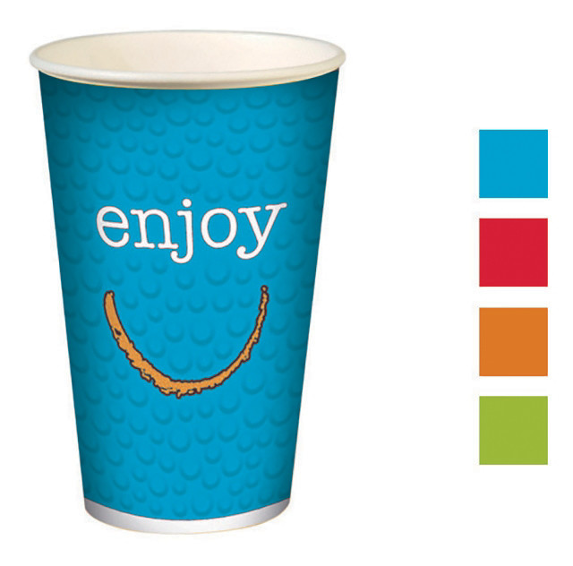 Huhtamaki Gobelet en carton recyclable Enjoy 30 cl couleurs assorties - Lot de 100