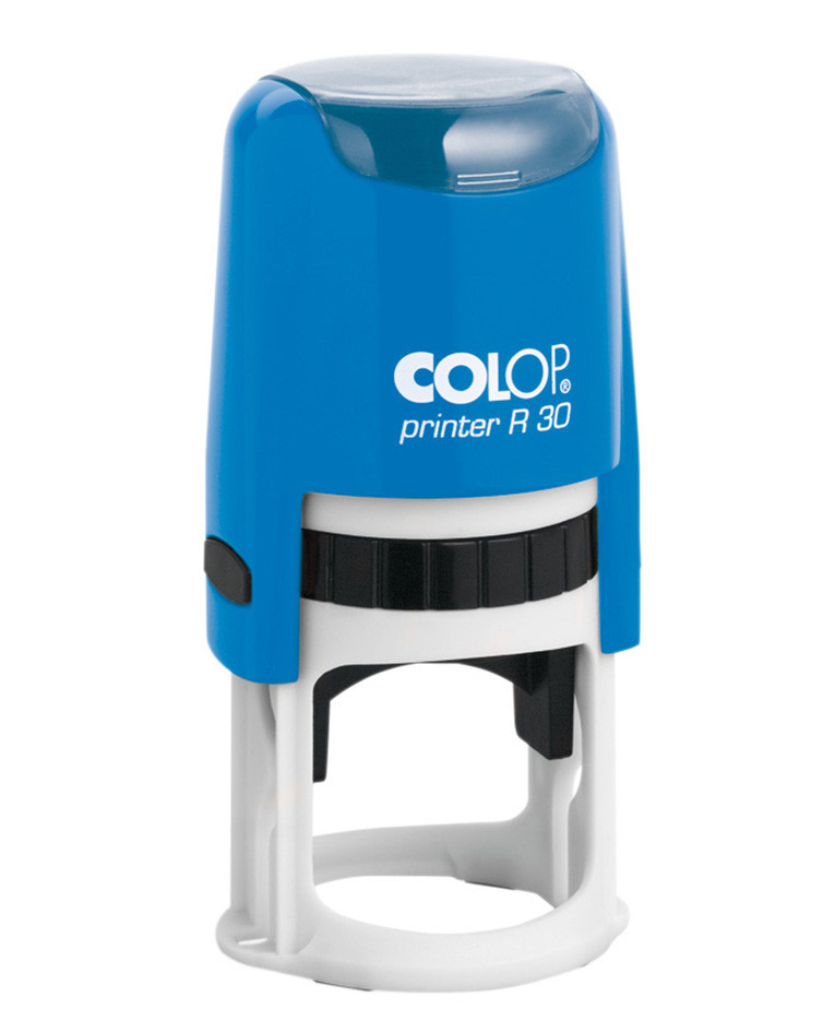 Colop Tampon encreur rond personnalisable Printer R30 - Bleu - 4 lignes