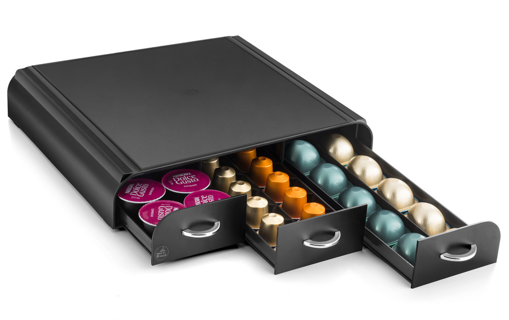 Cep Porte-capsules Take A Break, 3 tiroirs, polystyrne, noir